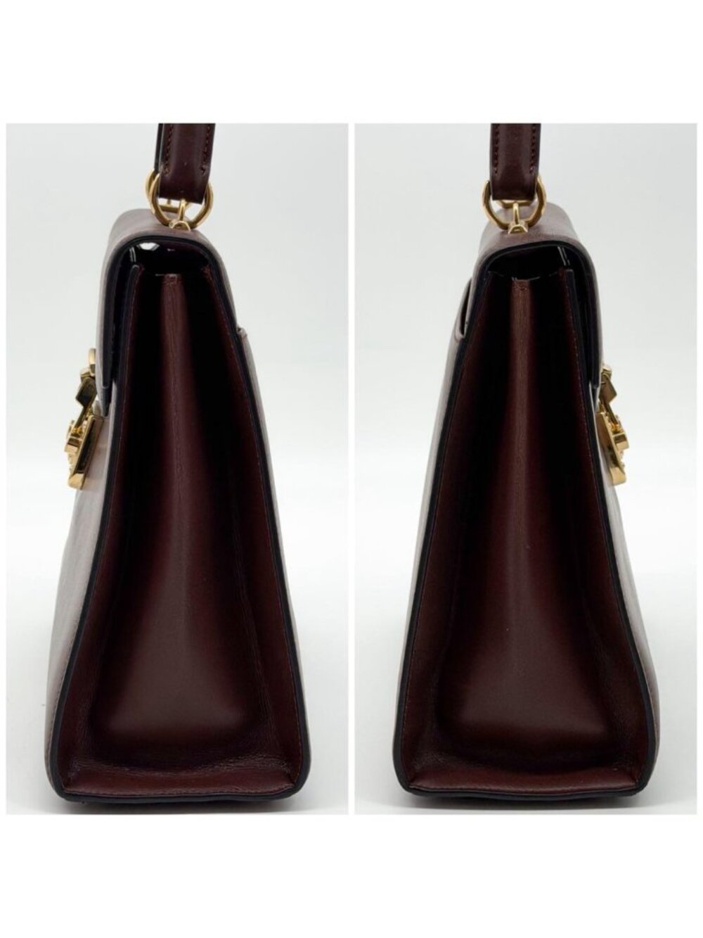 Gucci Ladylock Vintage Brown Leather Handbag - Picture 5 of 14